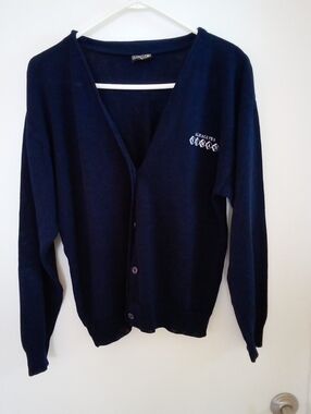 Unisex Classic Navy Button-Front Cardigan Sweater